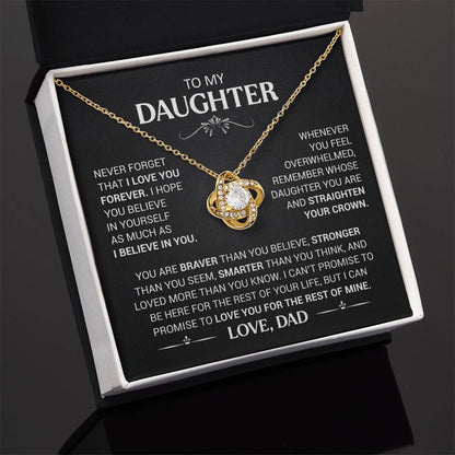 To My Daughter - Love Dad - Beautiful Gift Set - Love Knot Necklace -DLK008