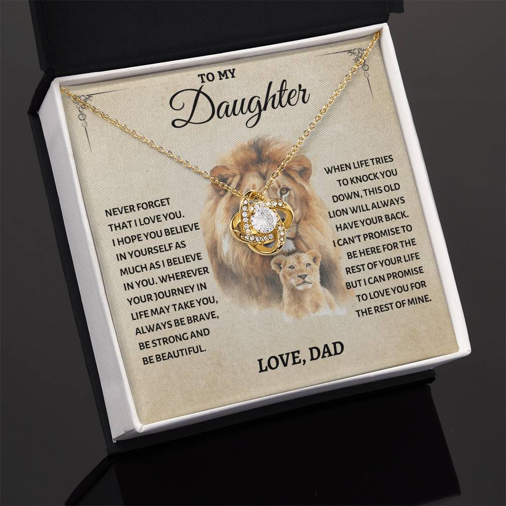 To My Daughter - Love Dad - Beautiful Gift Set - Love Knot Necklace -DLK011