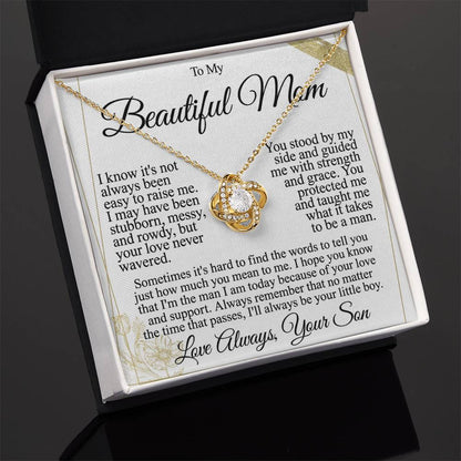 To My Mom - Beautiful Gift Set - Love Knot Necklace -MLK004