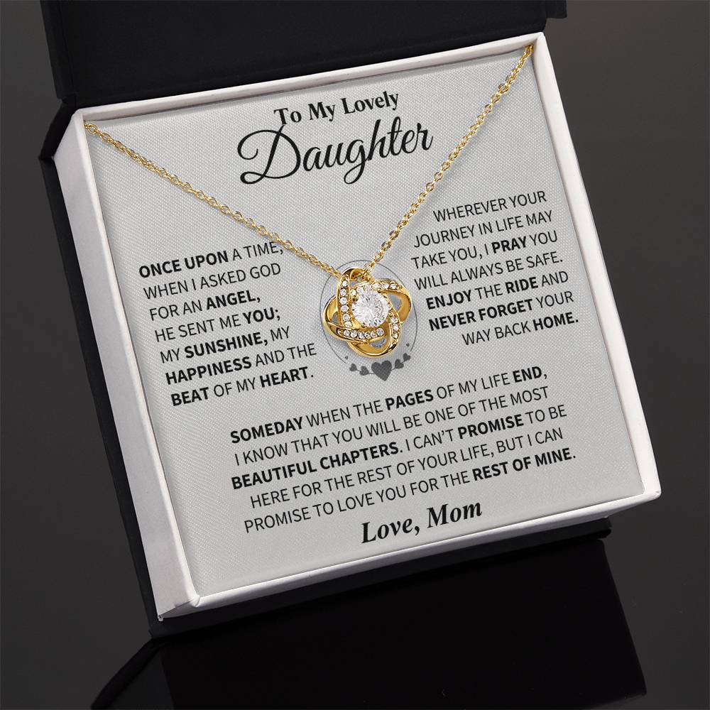 To My Daughter - Love Dad - Beautiful Gift Set - Love Knot Necklace -DLK012