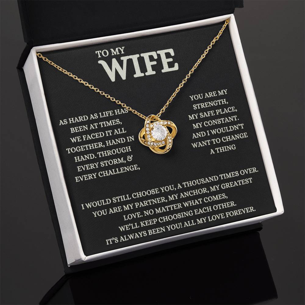 To My Wife - Beautiful Gift Set - Love Knot Necklace - WLKL007