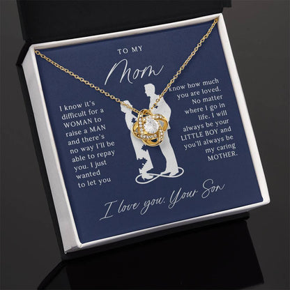 To My Mom - Beautiful Gift Set - Love Knot Necklace -MLK002