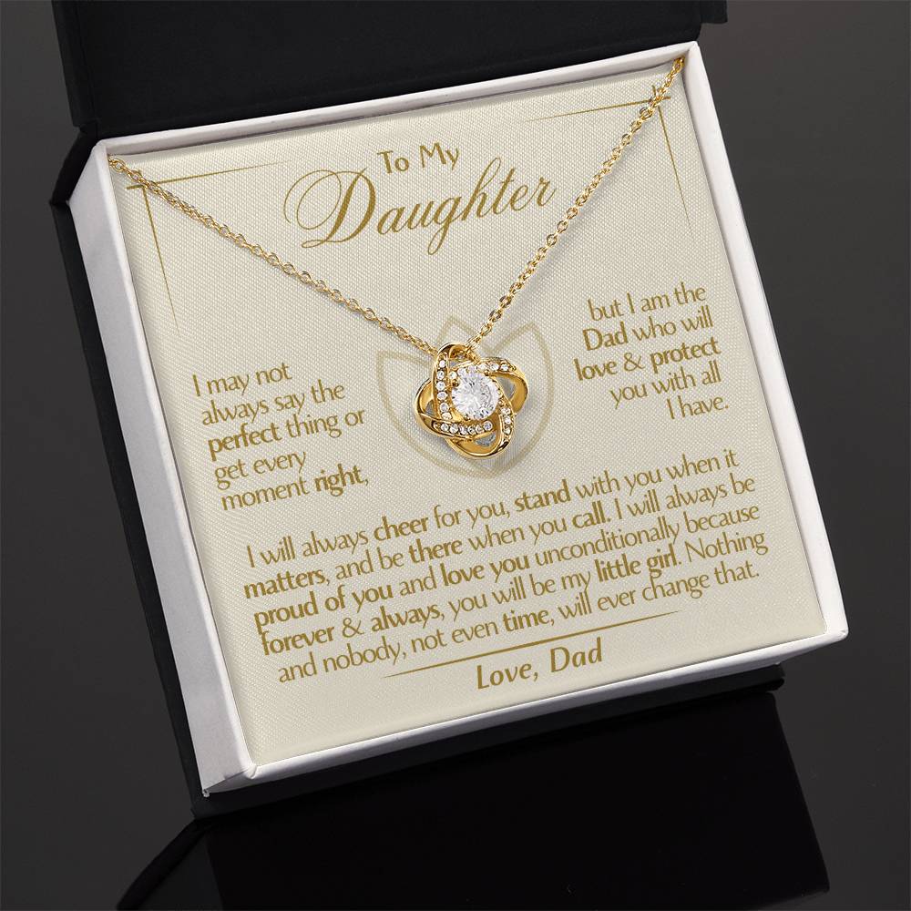 To My Daughter - Love Dad - Beautiful Gift Set - Love Knot Necklace -DLK010