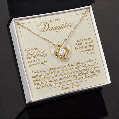 To My Daughter - Love Dad - Beautiful Gift Set - Love Knot Necklace -DLK010