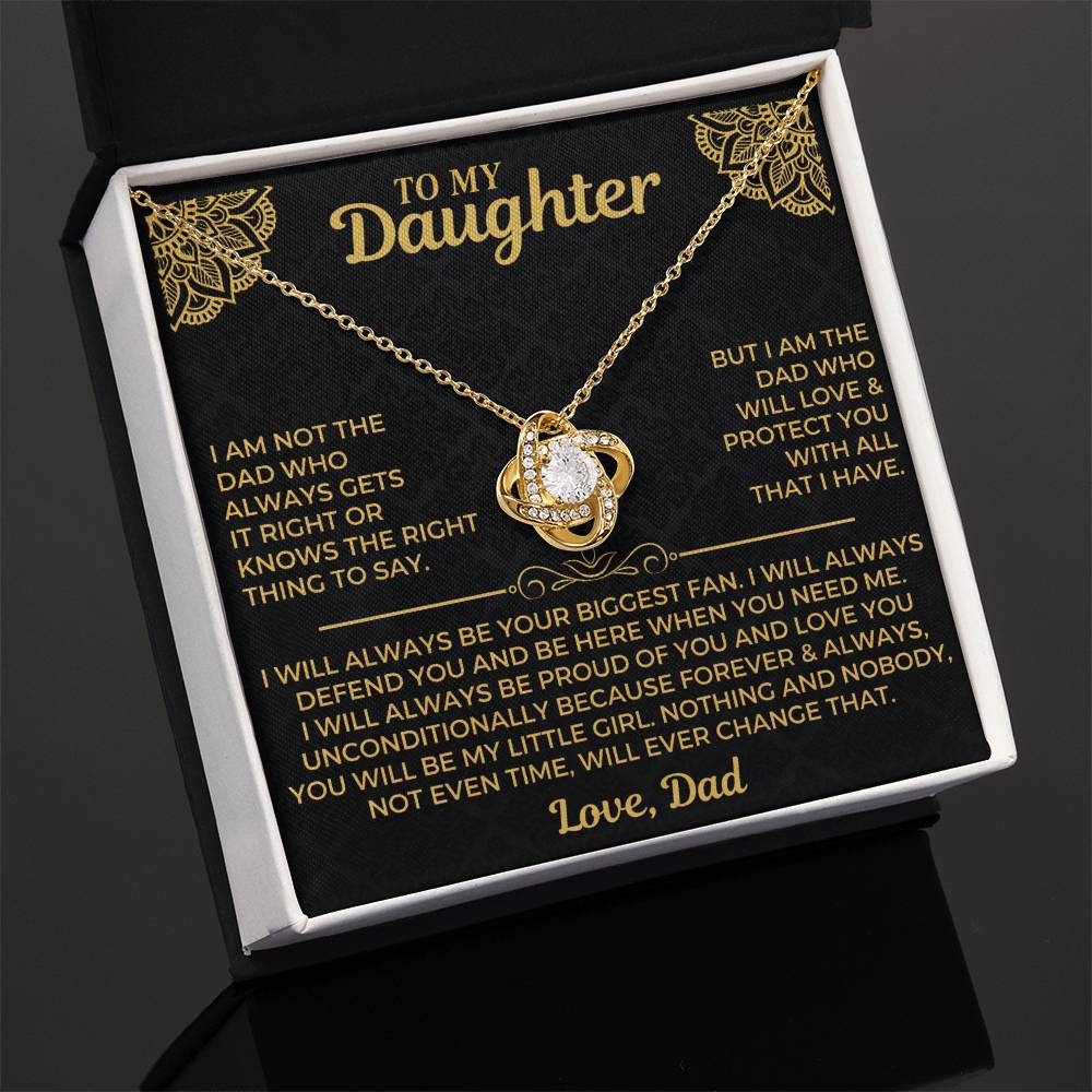 To My Daughter - Love Dad - Beautiful Gift Set - Love Knot Necklace -DLK004