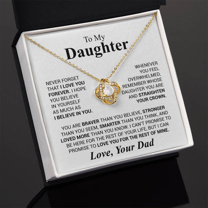 To My Daughter - Love Dad - Beautiful Gift Set - Love Knot Necklace -DLK023
