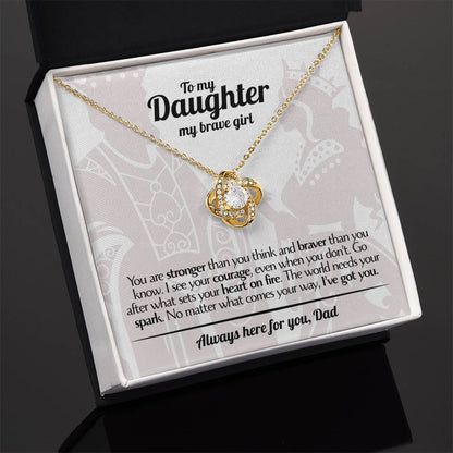 To My Daughter - Love Dad - Beautiful Gift Set - Love Knot Necklace -DLK017