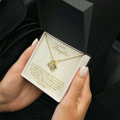 To My Daughter - Love Dad - Beautiful Gift Set - Love Knot Necklace -DLK016