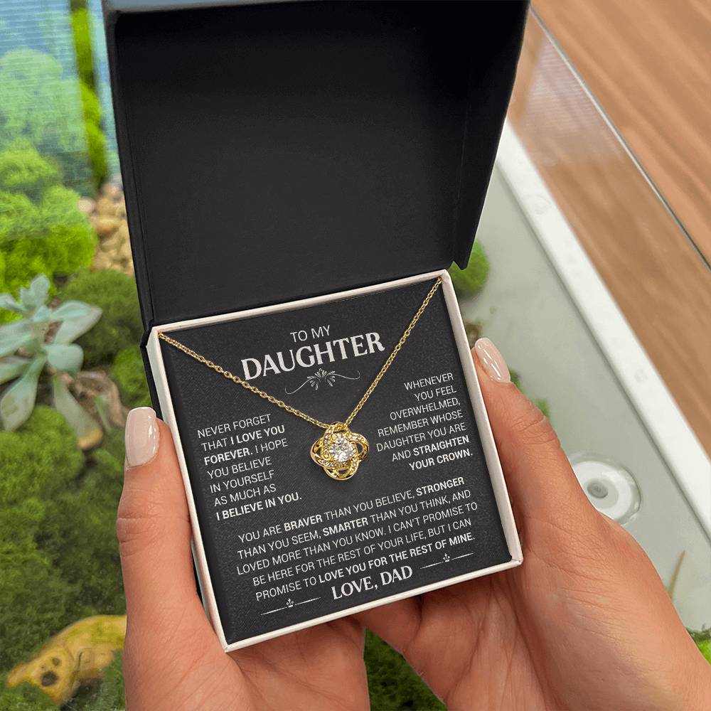 To My Daughter - Love Dad - Beautiful Gift Set - Love Knot Necklace -DLK013