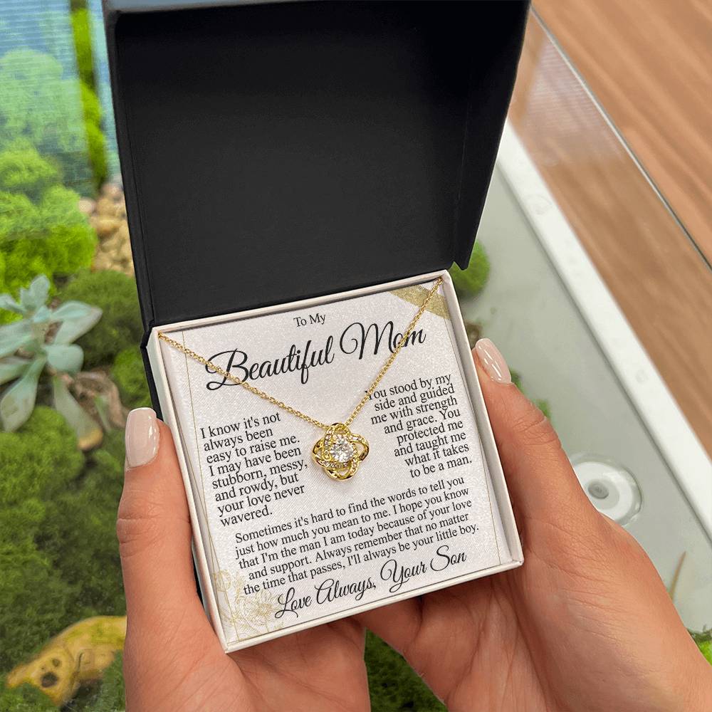To My Mom - Beautiful Gift Set - Love Knot Necklace -MLK004