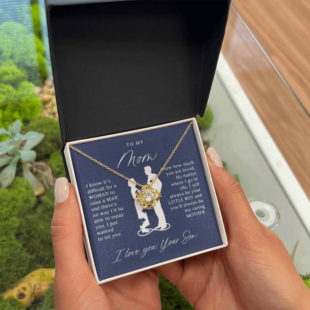 To My Mom - Beautiful Gift Set - Love Knot Necklace -MLK002