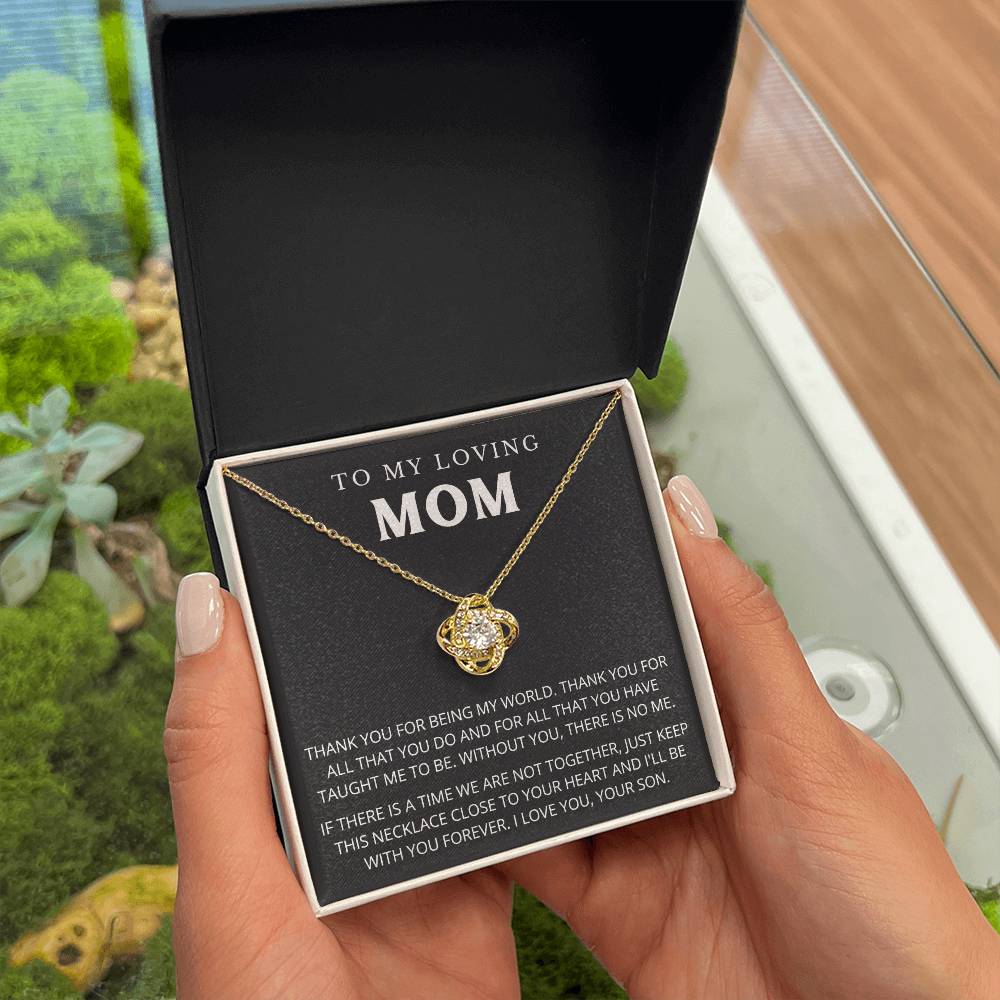 To My Mom - Beautiful Gift Set - Love Knot Necklace -MLK005