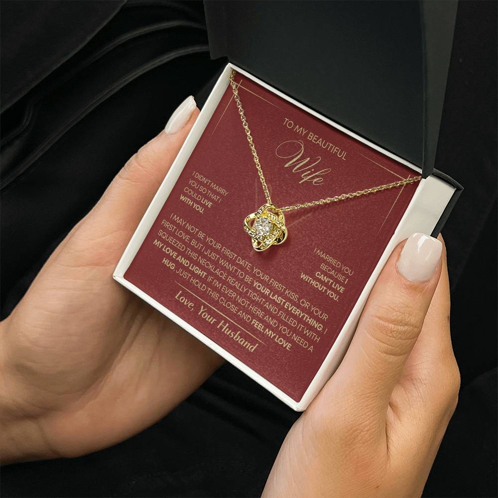 To My Wife - Beautiful Gift Set - Love Knot Necklace - WLKL005