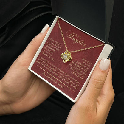 To My Daughter - Love Dad - Beautiful Gift Set - Love Knot Necklace -DLK005