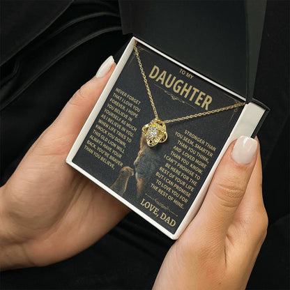 To My Daughter - Love Dad - Beautiful Gift Set - Love Knot Necklace -DLK009