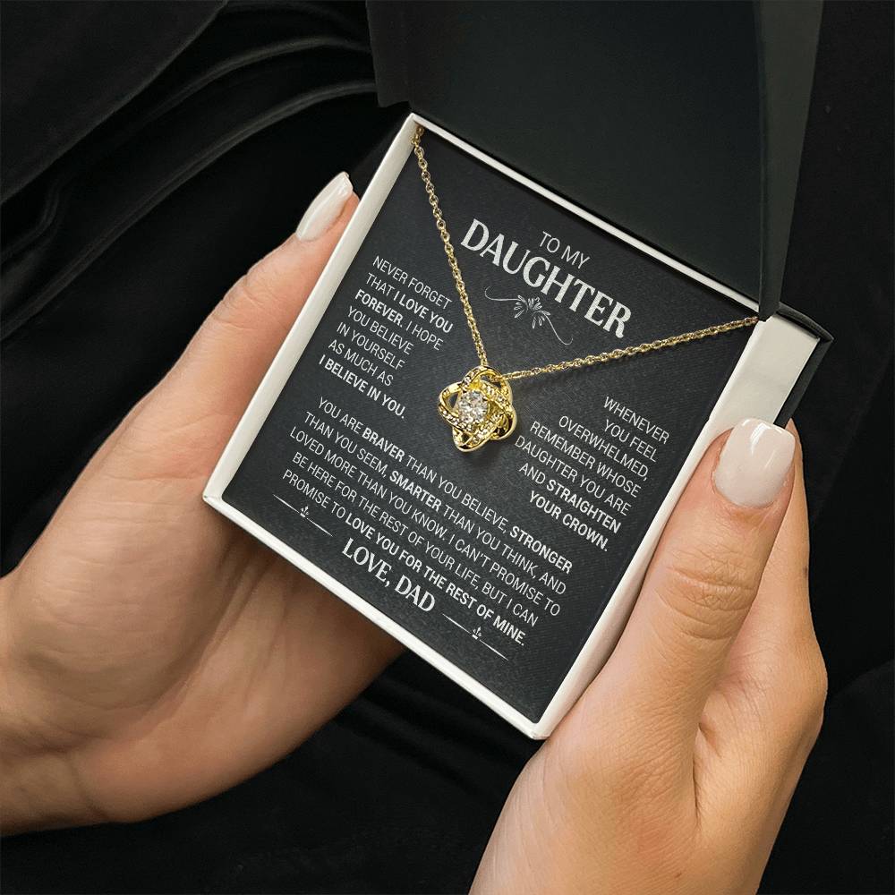 To My Daughter - Love Dad - Beautiful Gift Set - Love Knot Necklace -DLK008