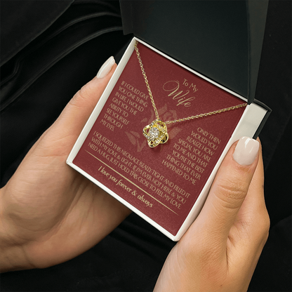 To My Wife - Beautiful Gift Set - Love Knot Necklace - WLKL001
