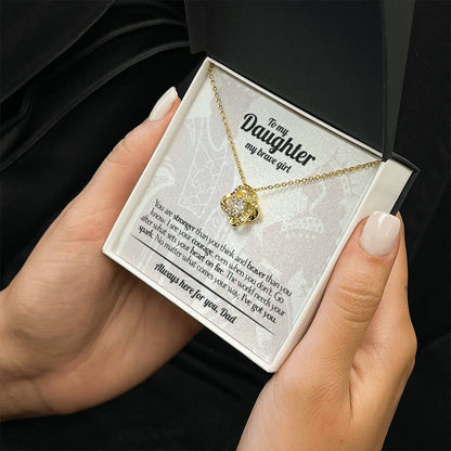 To My Daughter - Love Dad - Beautiful Gift Set - Love Knot Necklace -DLK017