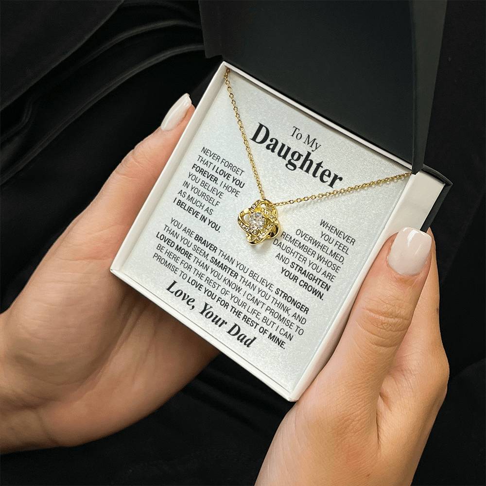 To My Daughter - Love Dad - Beautiful Gift Set - Love Knot Necklace -DLK023
