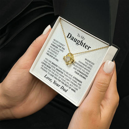 To My Daughter - Love Dad - Beautiful Gift Set - Love Knot Necklace -DLK023