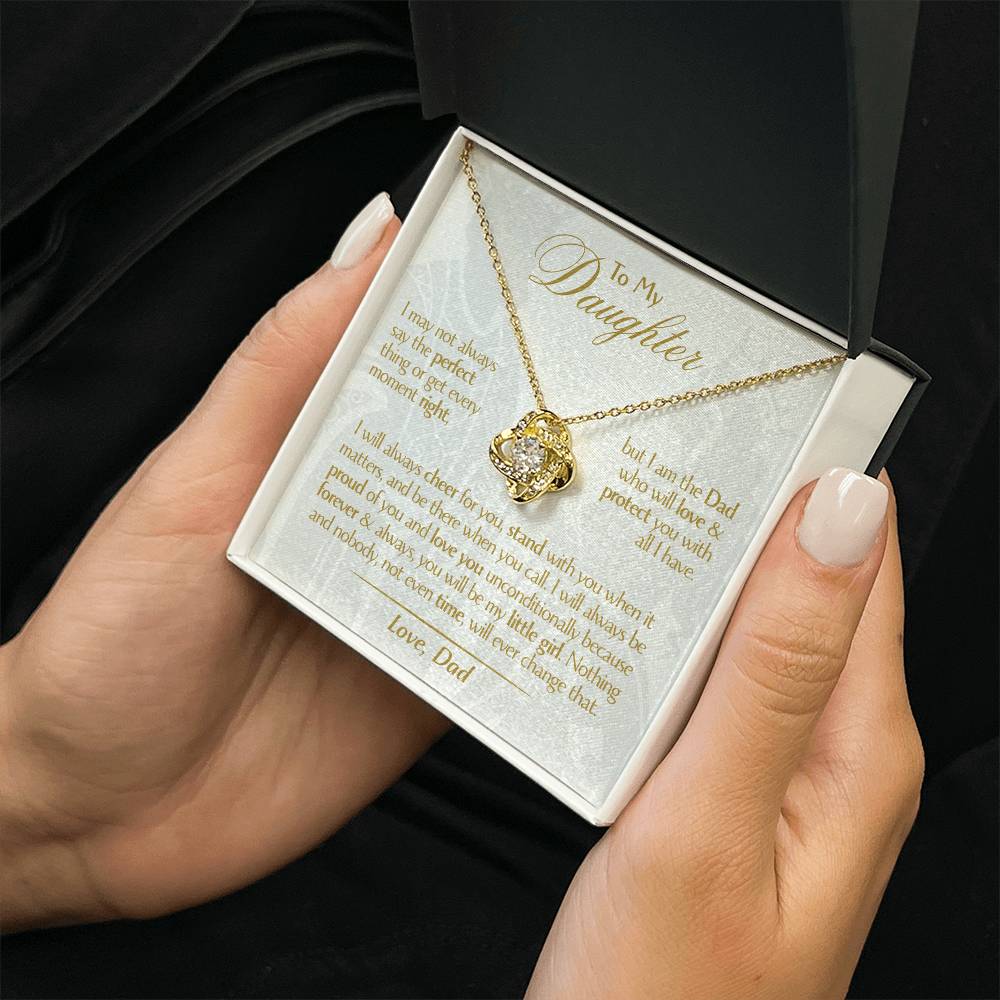 To My Daughter - Love Dad - Beautiful Gift Set - Love Knot Necklace -DLK006