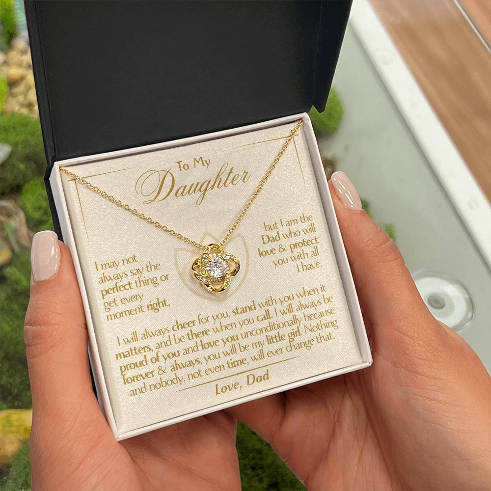 To My Daughter - Love Dad - Beautiful Gift Set - Love Knot Necklace -DLK010