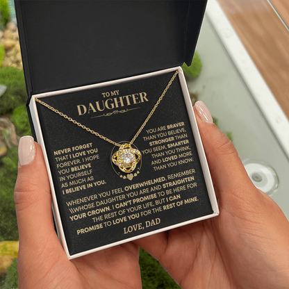 To My Daughter - Love Dad - Beautiful Gift Set - Love Knot Necklace -DLK001