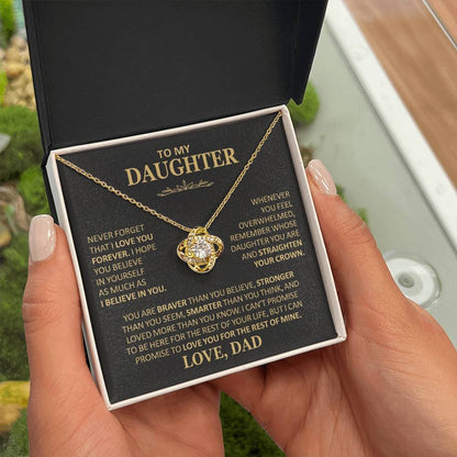 To My Daughter - Love Dad - Beautiful Gift Set - Love Knot Necklace -DLK020