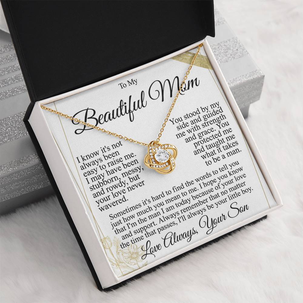 To My Mom - Beautiful Gift Set - Love Knot Necklace -MLK004