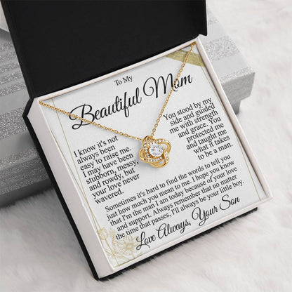 To My Mom - Beautiful Gift Set - Love Knot Necklace -MLK004