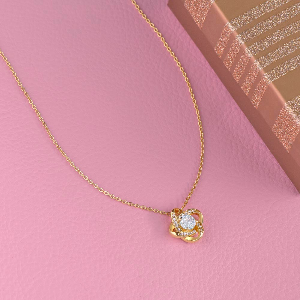 To My Daughter - Love Dad - Beautiful Gift Set - Love Knot Necklace -DLK010