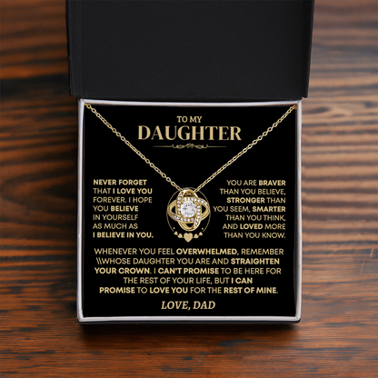 To My Daughter - Love Dad - Beautiful Gift Set - Love Knot Necklace -DLK001