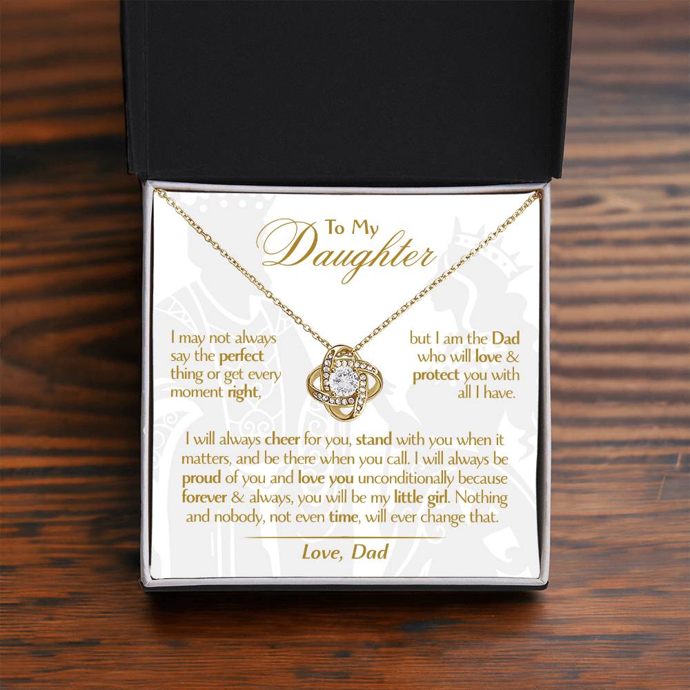 To My Daughter - Love Dad - Beautiful Gift Set - Love Knot Necklace -DLK006