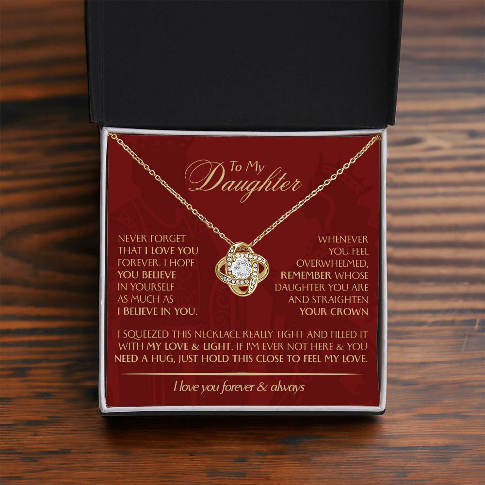 To My Daughter - Love Dad - Beautiful Gift Set - Love Knot Necklace -DLK005