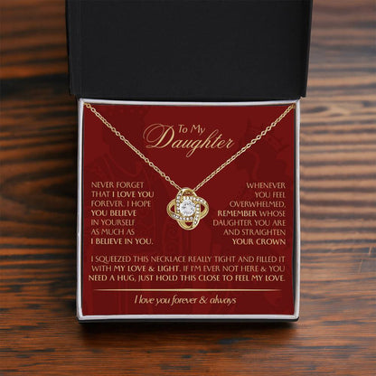 To My Daughter - Love Dad - Beautiful Gift Set - Love Knot Necklace -DLK005