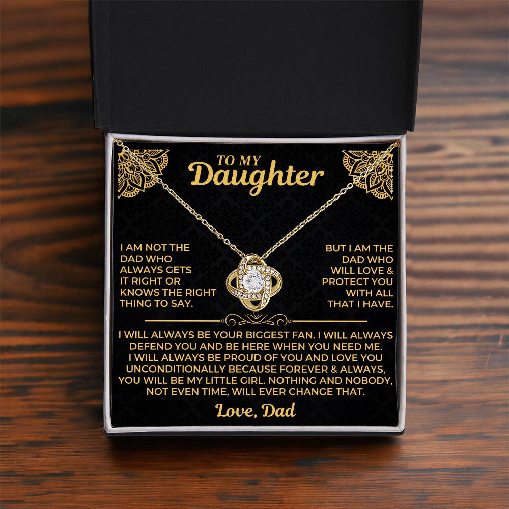 To My Daughter - Love Dad - Beautiful Gift Set - Love Knot Necklace -DLK004