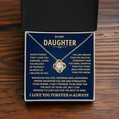 To My Daughter - Love Dad - Beautiful Gift Set - Love Knot Necklace -DLK007