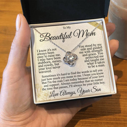 To My Mom - Beautiful Gift Set - Love Knot Necklace -MLK004
