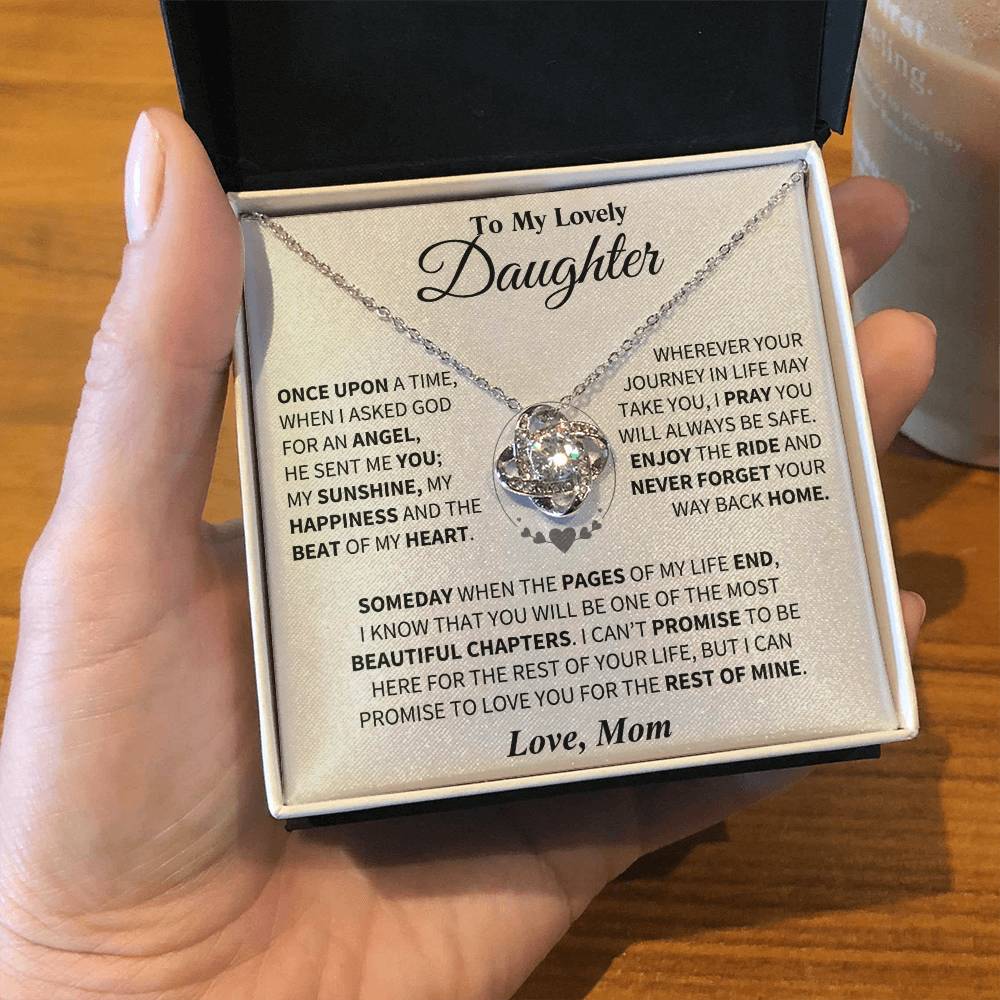 To My Daughter - Love Dad - Beautiful Gift Set - Love Knot Necklace -DLK012