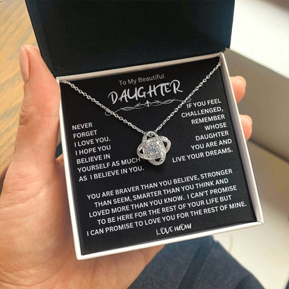 To My Daughter - Love Dad - Beautiful Gift Set - Love Knot Necklace -DLK014