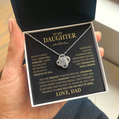 To My Daughter - Love Dad - Beautiful Gift Set - Love Knot Necklace -DLK020