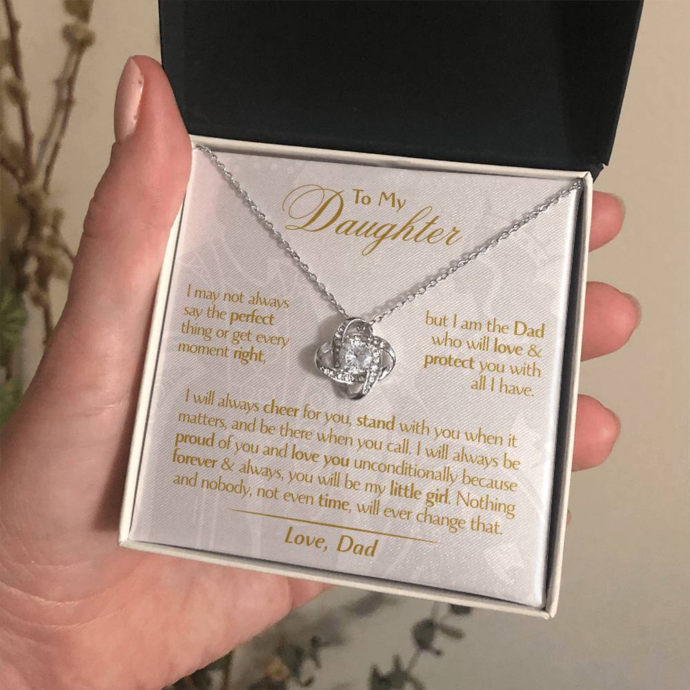 To My Daughter - Love Dad - Beautiful Gift Set - Love Knot Necklace -DLK006