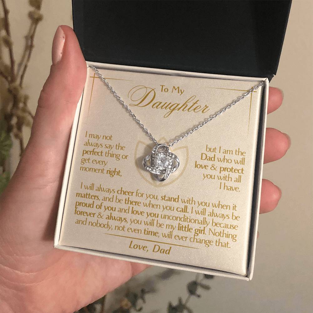 To My Daughter - Love Dad - Beautiful Gift Set - Love Knot Necklace -DLK010