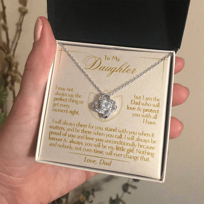 To My Daughter - Love Dad - Beautiful Gift Set - Love Knot Necklace -DLK010