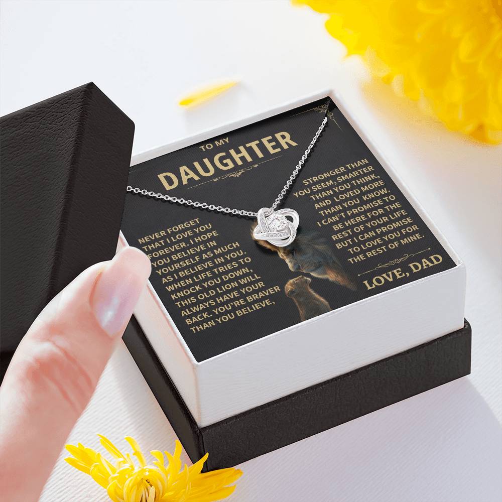To My Daughter - Love Dad - Beautiful Gift Set - Love Knot Necklace -DLK009