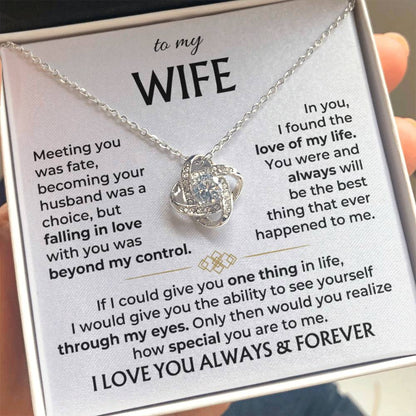 To My Wife - Beautiful Gift Set - Love Knot Necklace - WLKL002