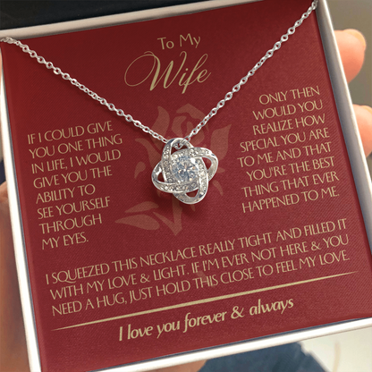 To My Wife - Beautiful Gift Set - Love Knot Necklace - WLKL001