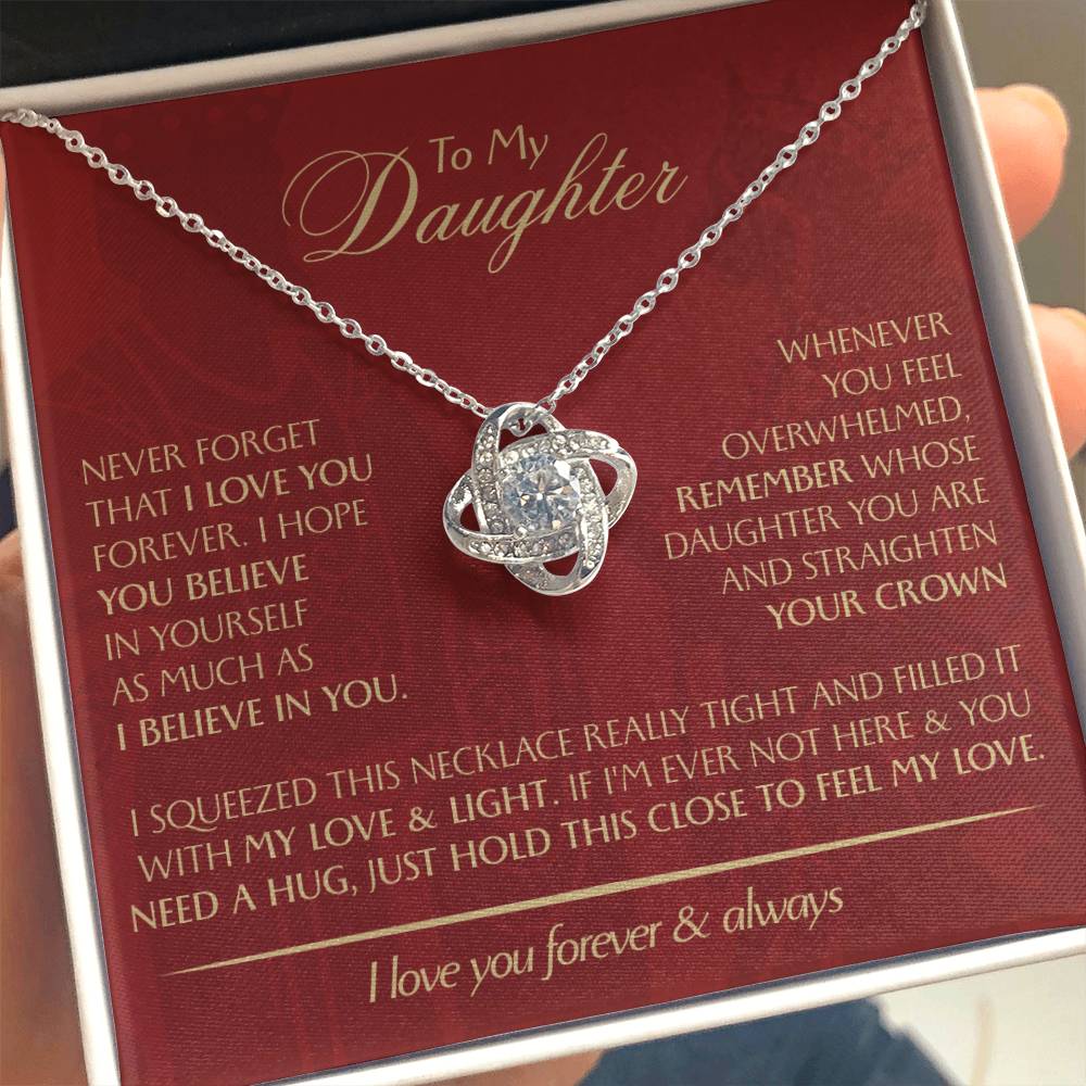 To My Daughter - Love Dad - Beautiful Gift Set - Love Knot Necklace -DLK005