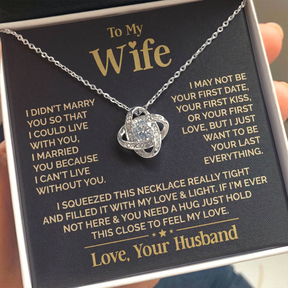 To My Wife - Beautiful Gift Set - Love Knot Necklace - WLKL010