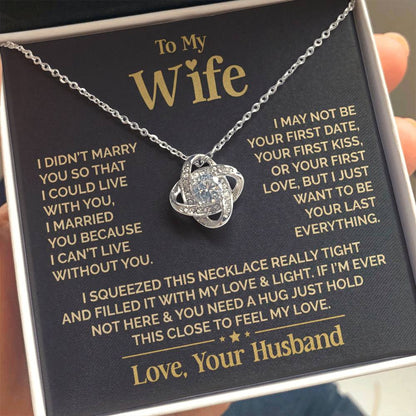 To My Wife - Beautiful Gift Set - Love Knot Necklace - WLKL010